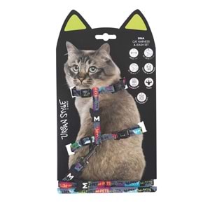 20804999 M-PETS URBAN STYLE DNA KEDİ GÖĞÜS TASMASI SET