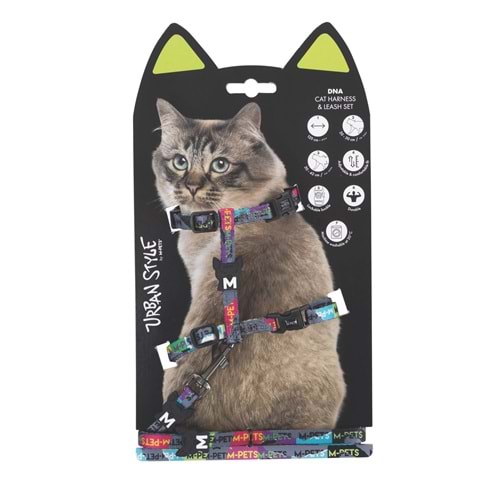 20804999 M-PETS URBAN STYLE DNA KEDİ GÖĞÜS TASMASI SET