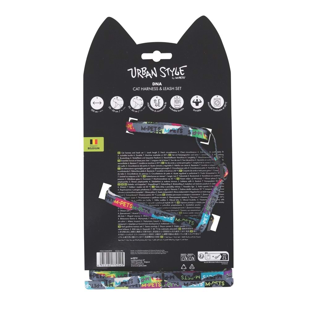 20804999 M-PETS URBAN STYLE DNA KEDİ GÖĞÜS TASMASI SET