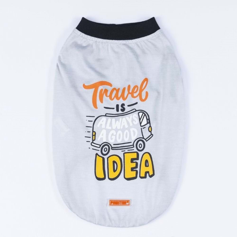 24859-PAWSTAR GRİ TRAVEL BÜYÜK TİŞÖRT 5Lİ SET(3XL-4XL-5XL-6XL-7XL)