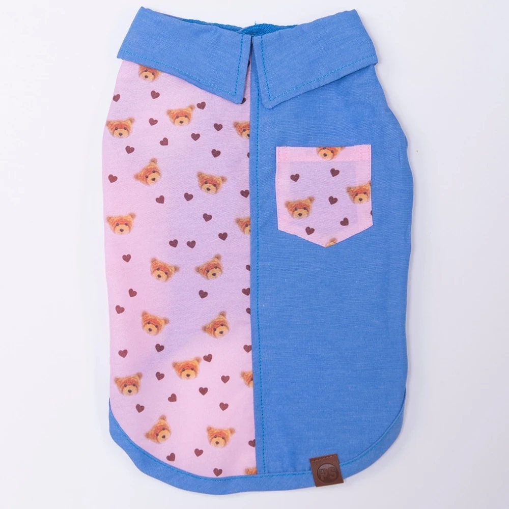 26409-PAWSTAR COZİE BEAR DESENLİ DENİM GÖMLEK 5Lİ SET (M-L-L-XL-2XL)