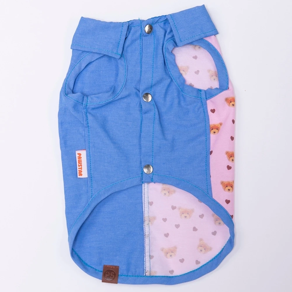 26409-PAWSTAR COZİE BEAR DESENLİ DENİM GÖMLEK 5Lİ SET (M-L-L-XL-2XL)