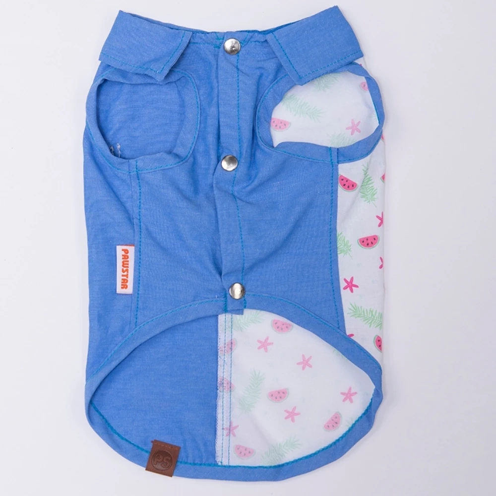 26410-PAWSTAR RUBY SLİCE DESENLİ DENİM GÖMLEK 5Lİ SET (M-L-L-XL-2XL)