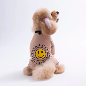 26903-PAWSTAR KAHVERENGİ SMİLE PİJAMA TULUM 5Lİ SET (M-L-L-XL-2XL)
