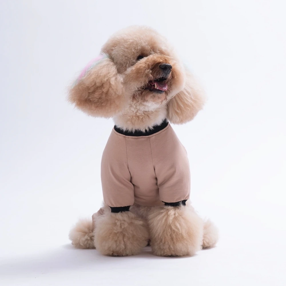 26903-PAWSTAR KAHVERENGİ SMİLE PİJAMA TULUM 5Lİ SET (M-L-L-XL-2XL)