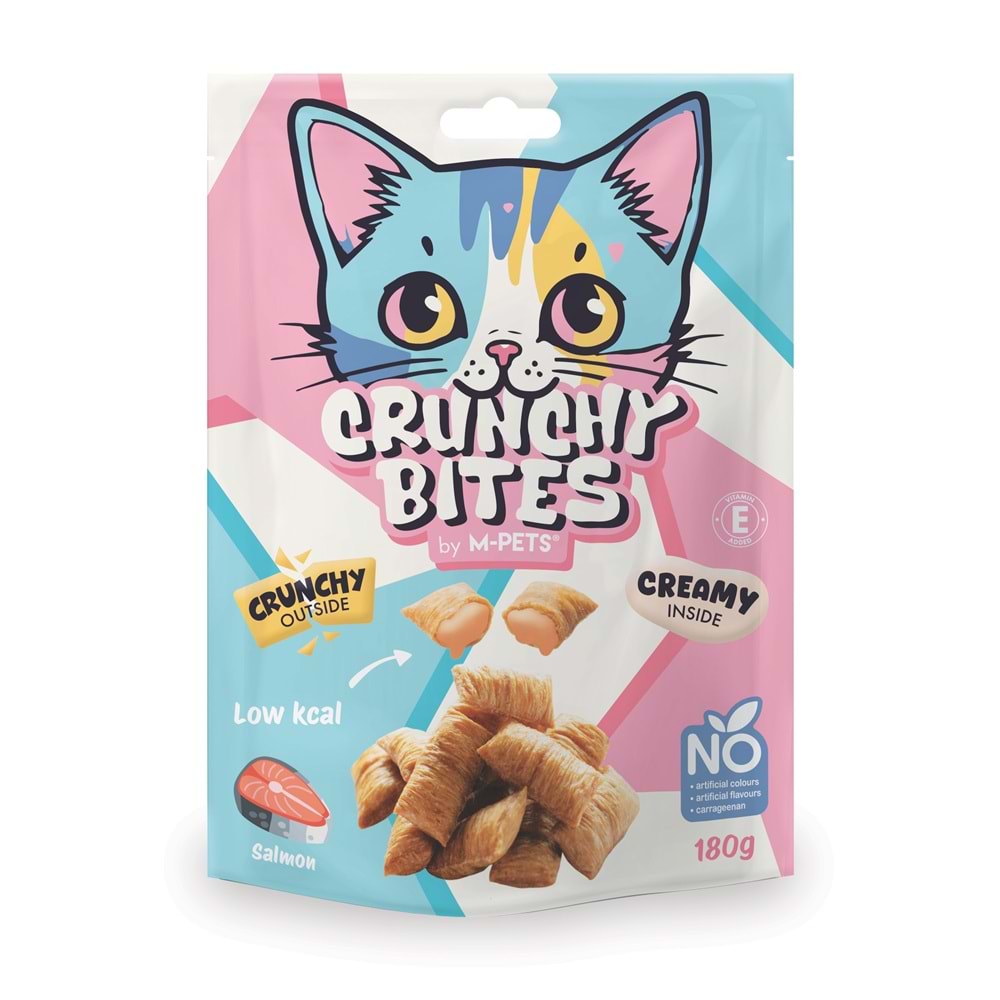 29011199 M-PETS CRUNCHY BITES SOMONLU KEDİ ÖDÜLÜ 180GR