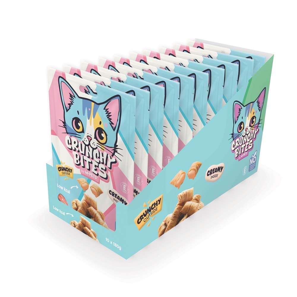 29011199 M-PETS CRUNCHY BITES SOMONLU KEDİ ÖDÜLÜ 180GR
