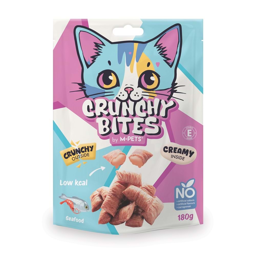29011699 M-PETS CRUNCHY BITES DENİZ MAHSÜLLÜ KEDİ ÖDÜLÜ 180GR