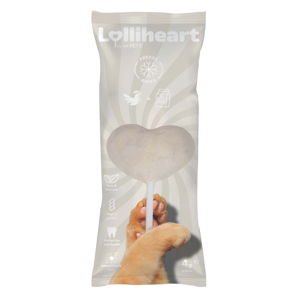 29012899 M-PETS LOLLİHEART SÜTLÜ KEDİ ÖDÜLÜ 4GR 15Lİ