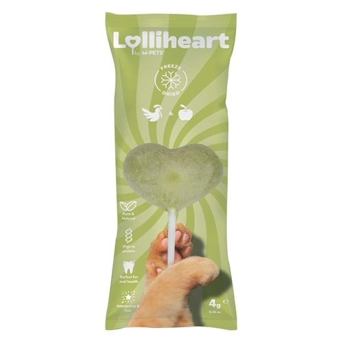 29013099 M-PETS LOLLİHEART ELMALI KEDİ ÖDÜLÜ 4GR 15Lİ