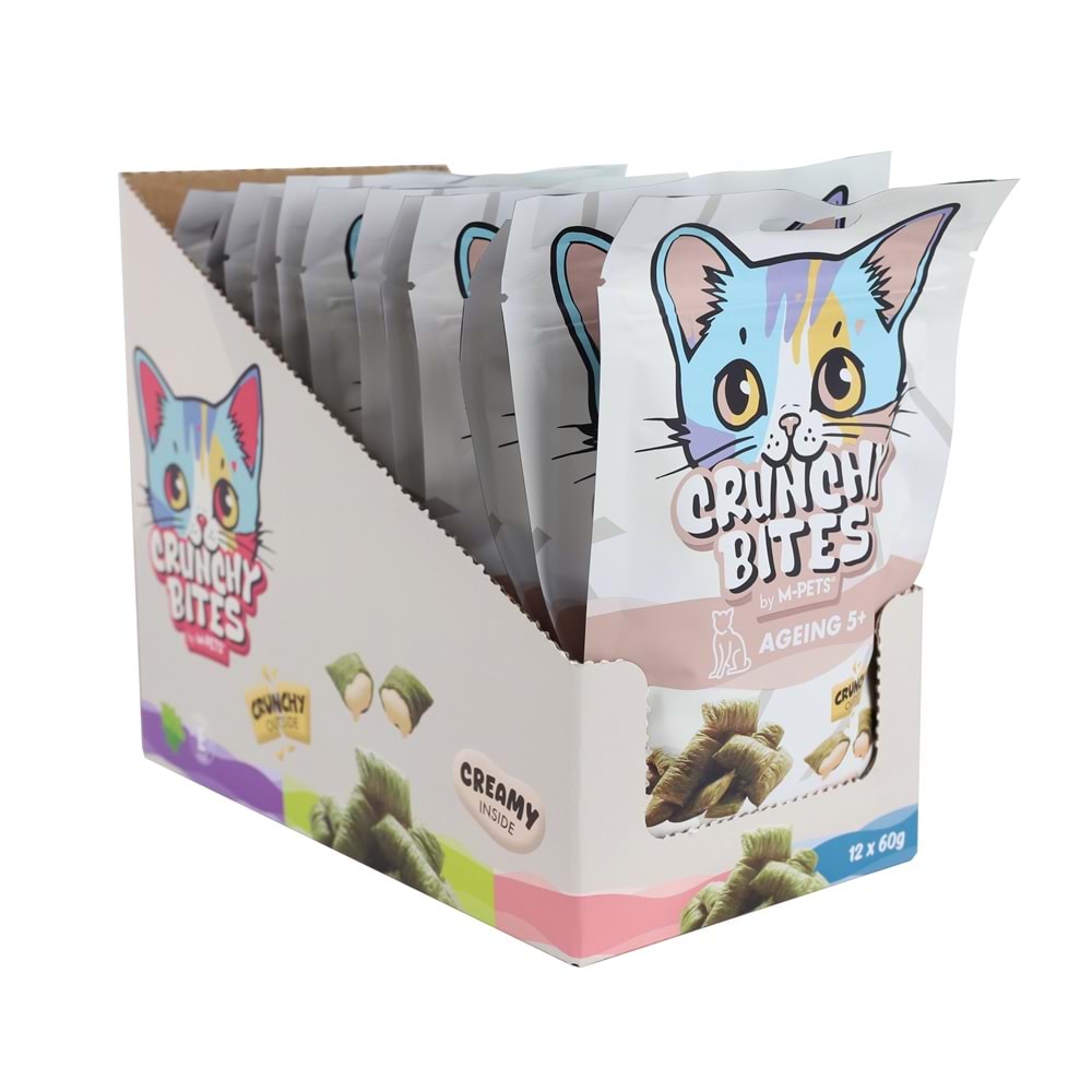 29015899 M-PETS CRUNCHY BITES AGEING 5+ FONKSİYONEL KEDİ ÖDÜLÜ 60GR