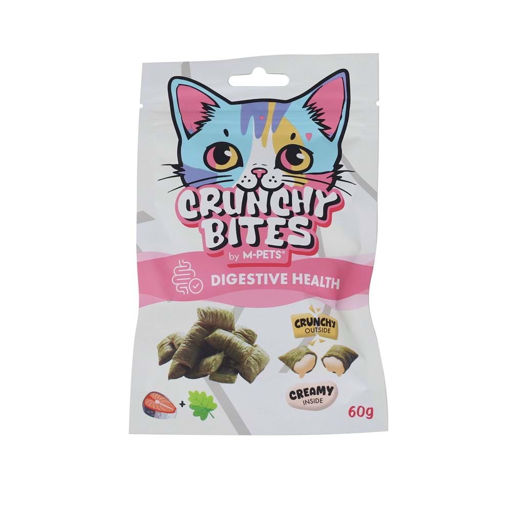 29015999 M-PETS CRUNCHY BITES DIGESTIVE HEALTH FONKSİYONEL KEDİ ÖDÜLÜ 60GR