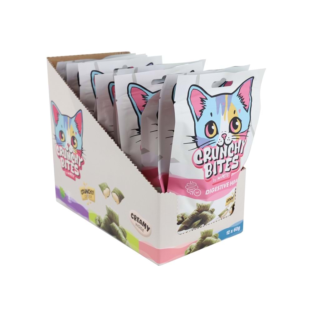 29015999 M-PETS CRUNCHY BITES DIGESTIVE HEALTH FONKSİYONEL KEDİ ÖDÜLÜ 60GR