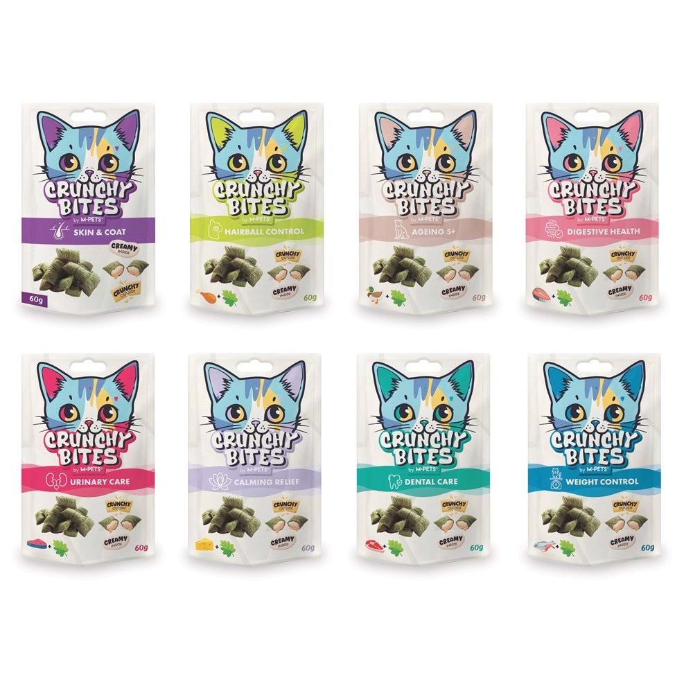 29016399 M-PETS CRUNCHY BITES WEIGHT CONTROL FONKSİYONEL KEDİ ÖDÜLÜ 60GR