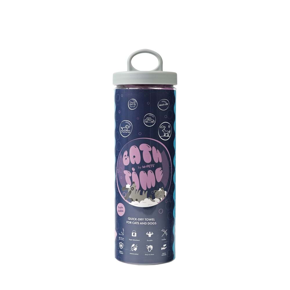 60106010 M-PETS BATHTIME KEDİ ve KÖPEKLER İÇİN HIZLI KURUYAN HAVLU PURPLE