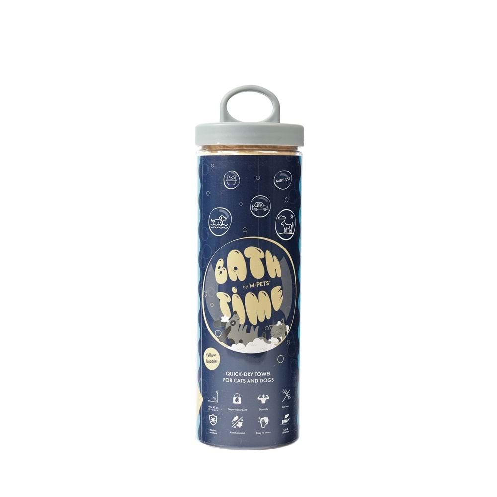 60106306 M-PETS BATHTIME KEDİ ve KÖPEKLER İÇİN HIZLI KURUYAN HAVLU YELLOW