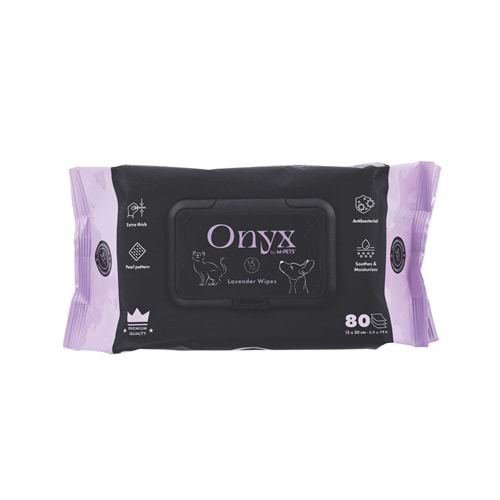 60106501 M-PETS ONYX LAVANTA KOKULU KEDİ ve KÖPEKLER İÇİN TEMİZLEME MENDİLİ 80Lİ