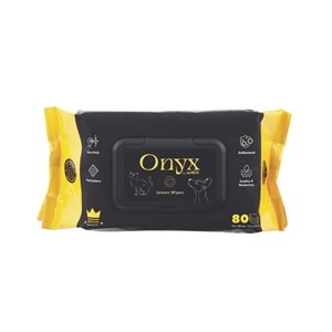 60106701 M-PETS ONYX LİMON KOKULU KEDİ ve KÖPEKLER İÇİN TEMİZLEME MENDİLİ 80Lİ