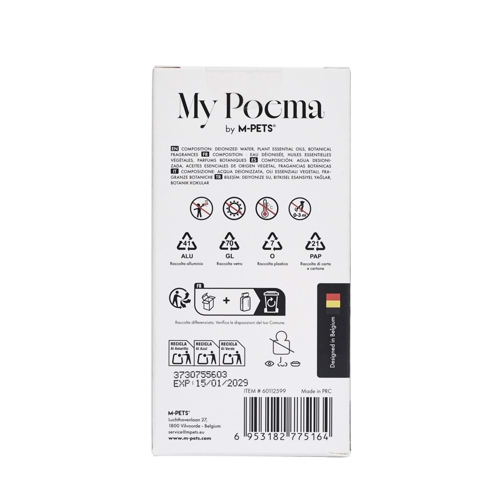 60112599 M-PETS MY POEMA WHİTE TEA KEDİ ve KÖPEK PARFÜMÜ 50ML