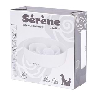 60531801 M-PETS SERENE ROSE SERAMİK YAVAŞ YEME MAMA KABI 300ML WHİTE