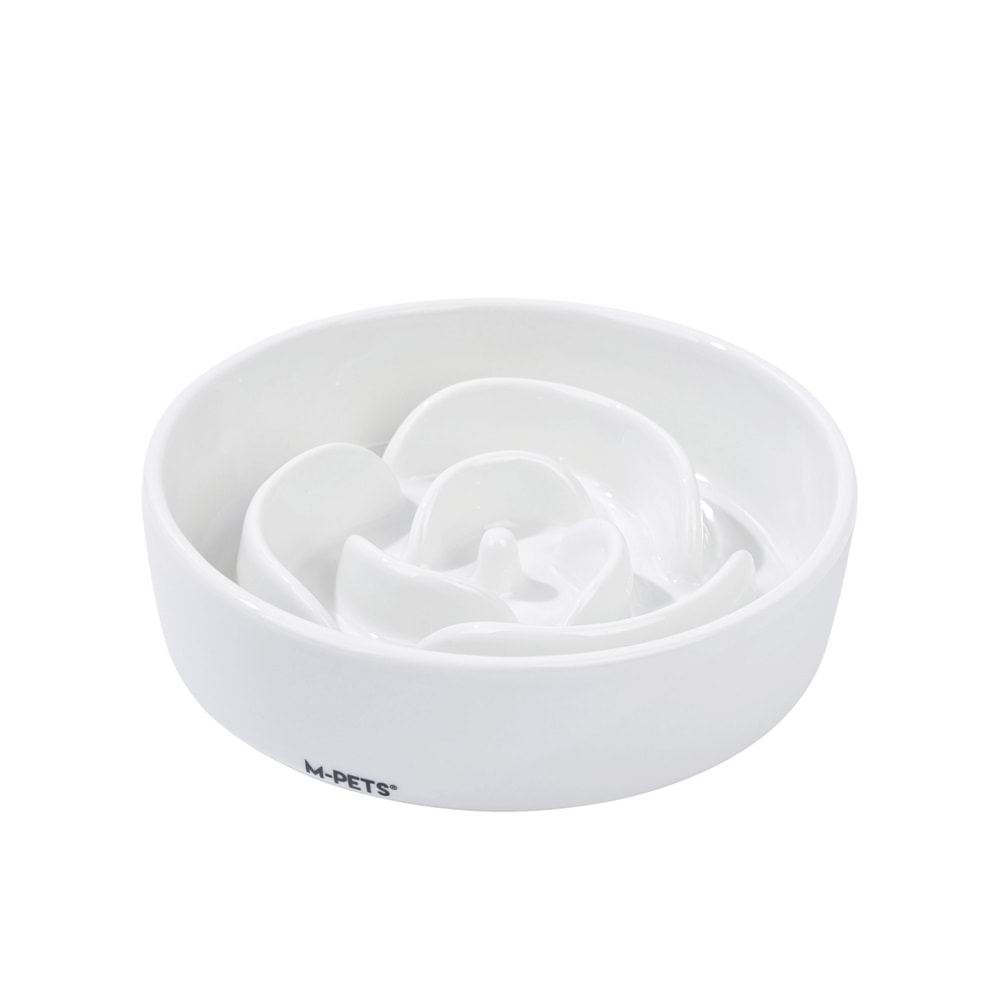 60531801 M-PETS SERENE ROSE SERAMİK YAVAŞ YEME MAMA KABI 300ML WHİTE