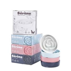 60532017 M-PETS SERENE ROSE SERAMİK YAVAŞ YEME MAMA KABI 300ML LIGHT BLUE