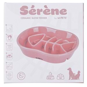 60532307 M-PETS SERENE FISH SERAMİK YAVAŞ YEME MAMA KABI 240ML PİNK