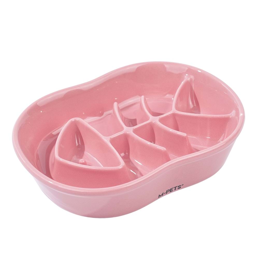 60532307 M-PETS SERENE FISH SERAMİK YAVAŞ YEME MAMA KABI 240ML PİNK