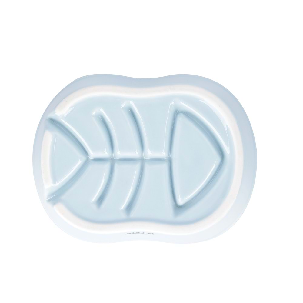 60532417 M-PETS SERENE FISH SERAMİK YAVAŞ YEME MAMA KABI 240ML LIGHT BLUE