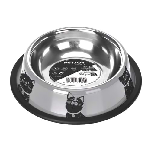 60566499 M-PETS PETJOY CATFAMİLY ÇELİK MAMA KABI (S) 355ML