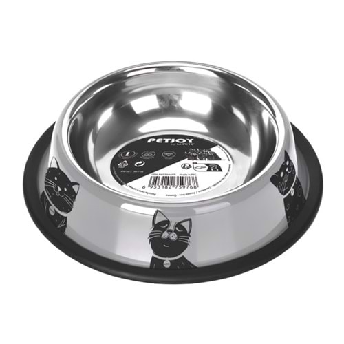 60566699 M-PETS PETJOY CATFAMİLY ÇELİK MAMA KABI (L) 910ML