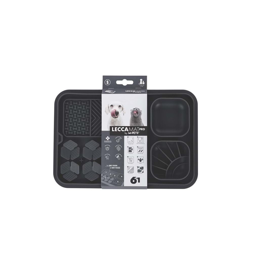 60569108 M-PETS LECCA PRO 6İN1 YAVAŞ BESLENME VE YALAMA MATI BLACK (S)