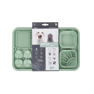 60569203 M-PETS LECCA PRO 6İN1 YAVAŞ BESLENME VE YALAMA MATI GREEN (L)