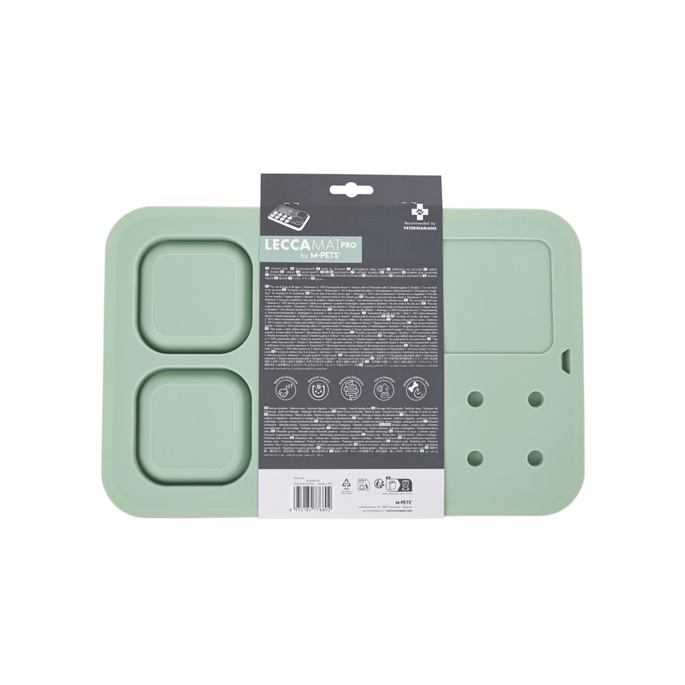 60569203 M-PETS LECCA PRO 6İN1 YAVAŞ BESLENME VE YALAMA MATI GREEN (L)