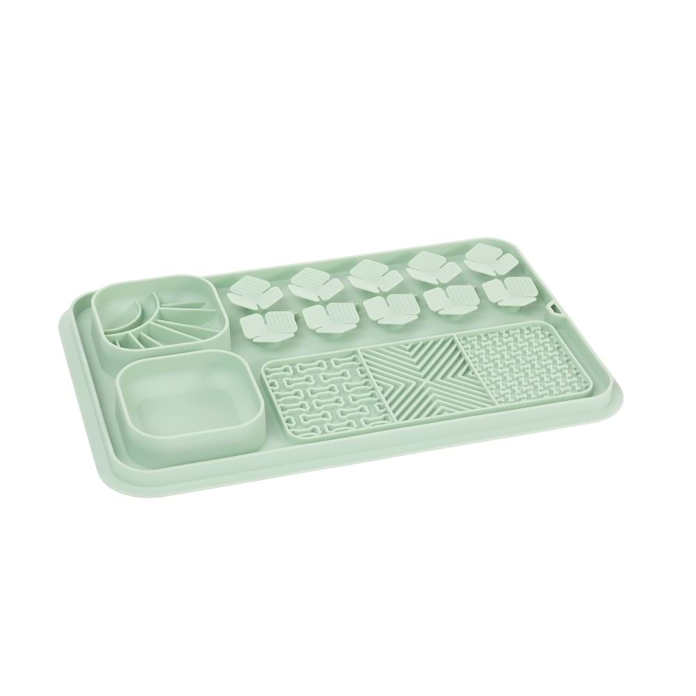 60569203 M-PETS LECCA PRO 6İN1 YAVAŞ BESLENME VE YALAMA MATI GREEN (L)