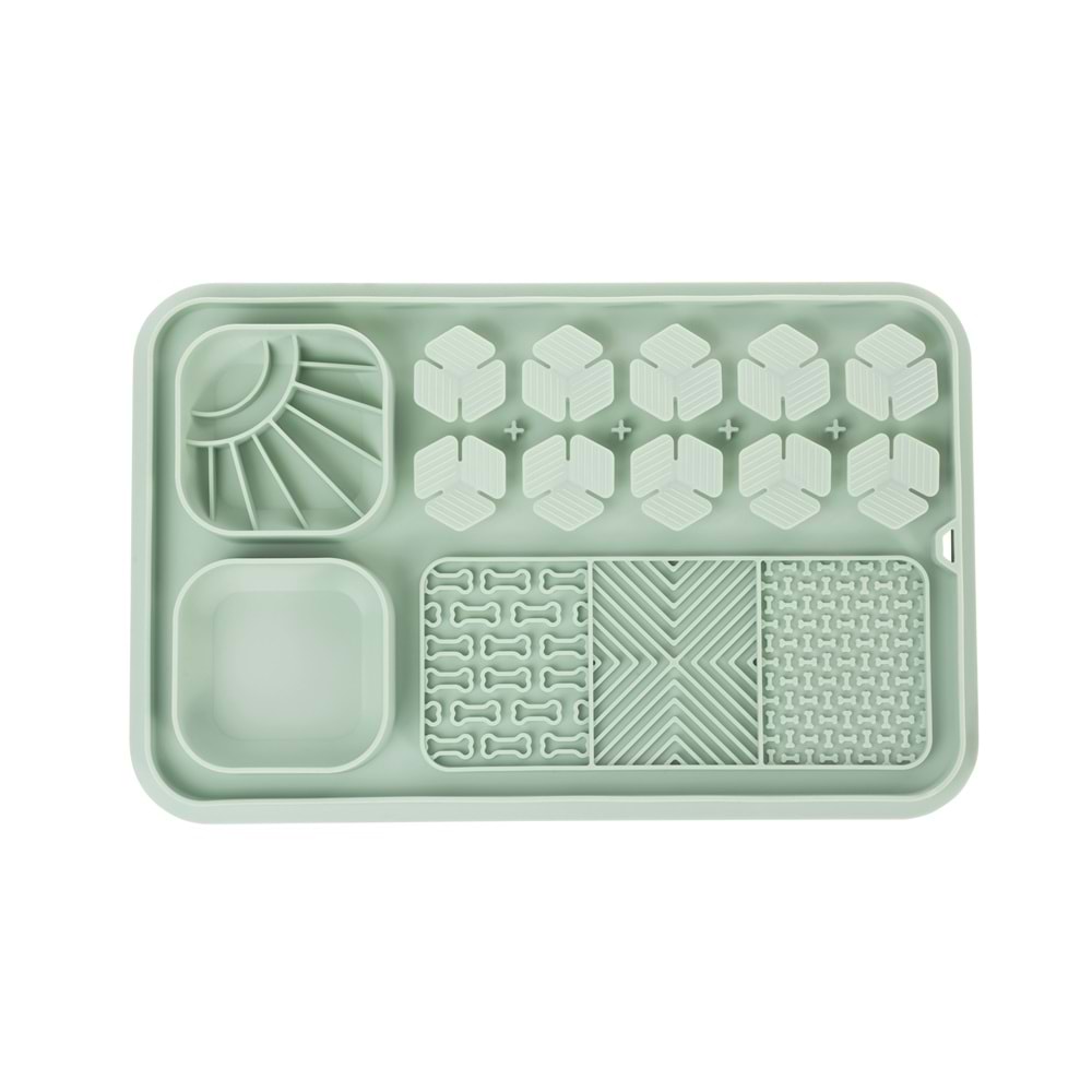 60569203 M-PETS LECCA PRO 6İN1 YAVAŞ BESLENME VE YALAMA MATI GREEN (L)