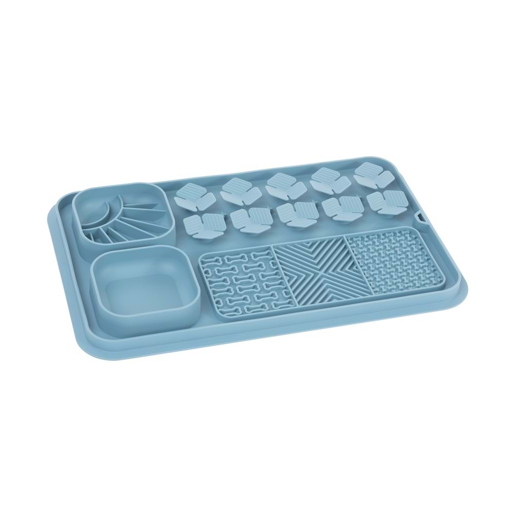 60569317 M-PETS LECCA PRO 6İN1 YAVAŞ BESLENME VE YALAMA MATI BLUE (L)