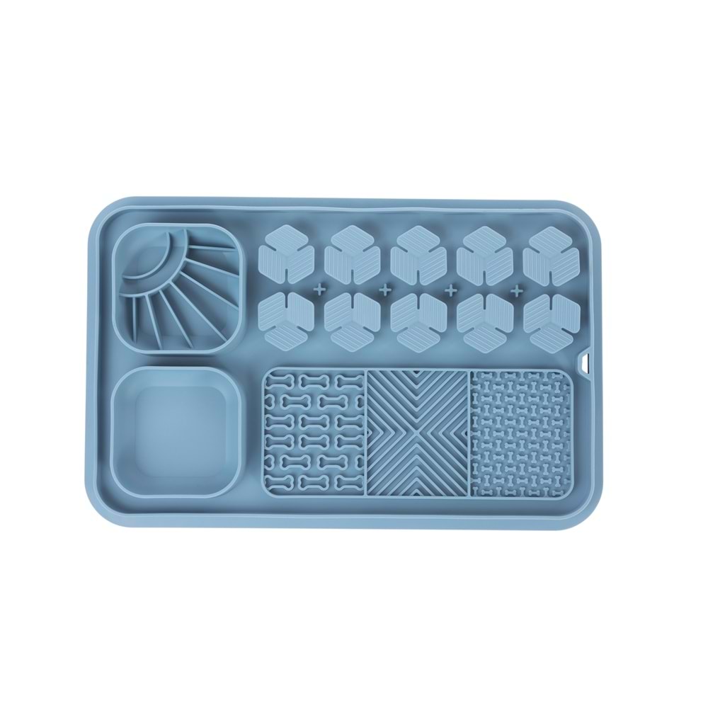 60569317 M-PETS LECCA PRO 6İN1 YAVAŞ BESLENME VE YALAMA MATI BLUE (L)