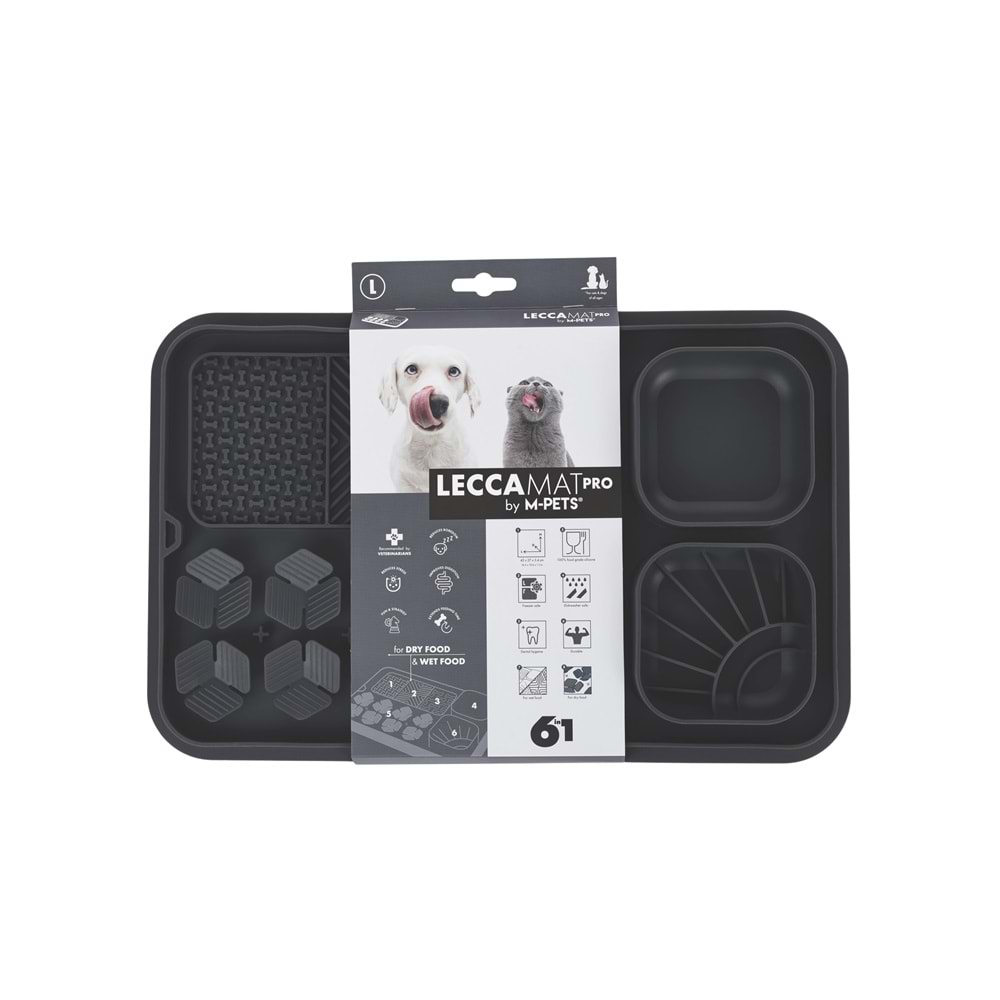 60569408 M-PETS LECCA PRO 6İN1 YAVAŞ BESLENME VE YALAMA MATI BLACK (L)