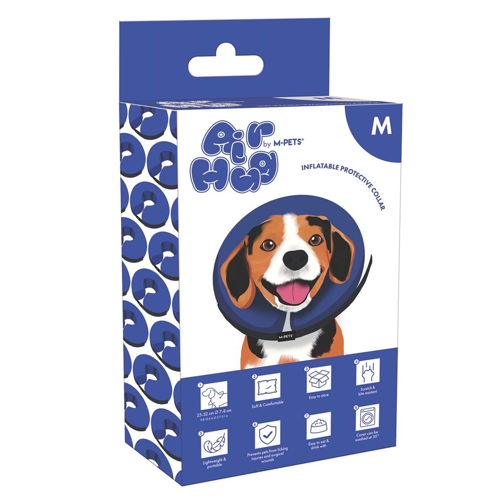 60801117 M-PETS AIR HUG ŞİŞİRİLEBİLİR KORUYUCU YAKA TASMA (M)
