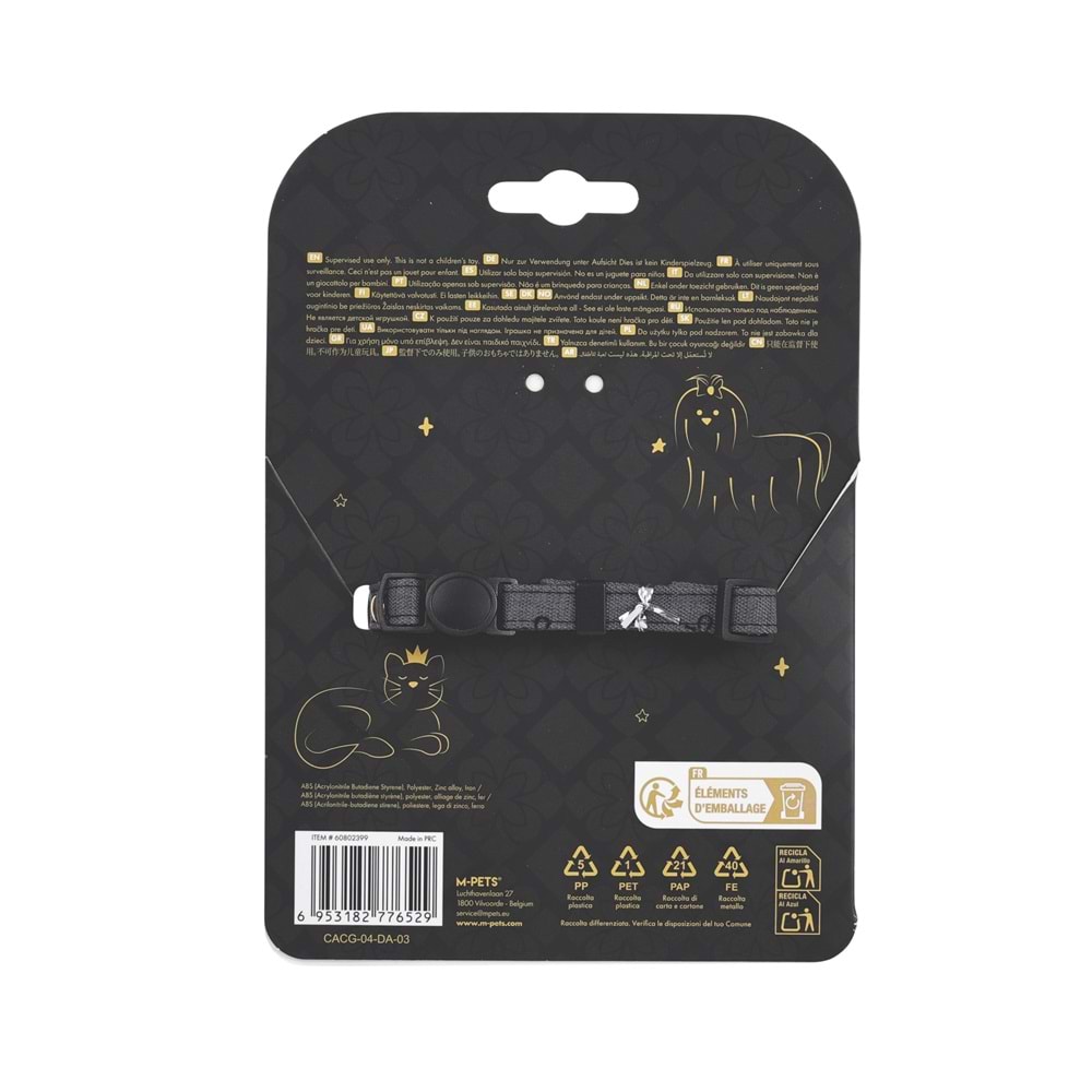60802399 M-PETS GLAM PRESTİGE AKSESUAR PAPYON GREY