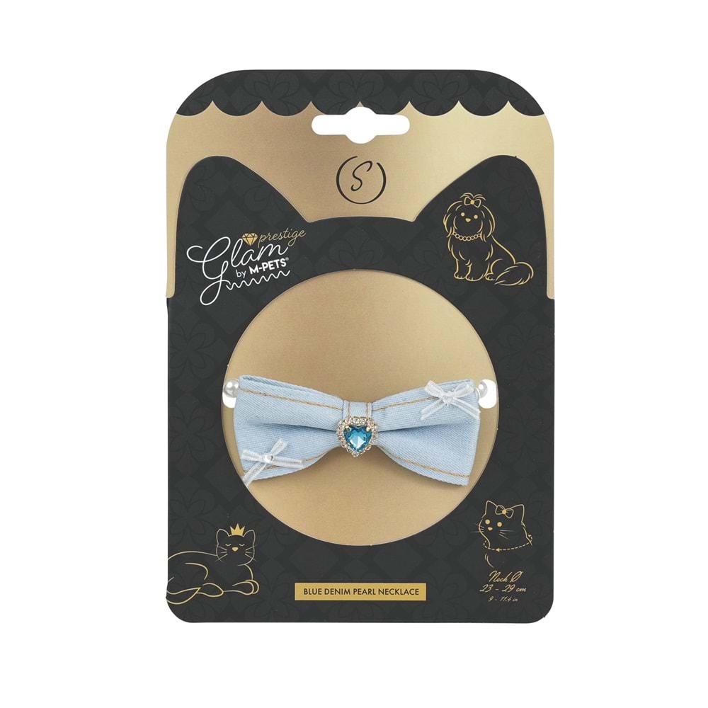 60804099 M-PETS GLAM PRESTİGE AKSESUAR BLUE DENİM PEARL (S)