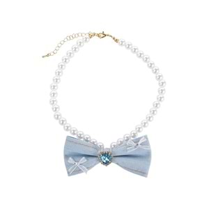 60804299 M-PETS GLAM PRESTİGE AKSESUAR BLUE DENİM PEARL (L)
