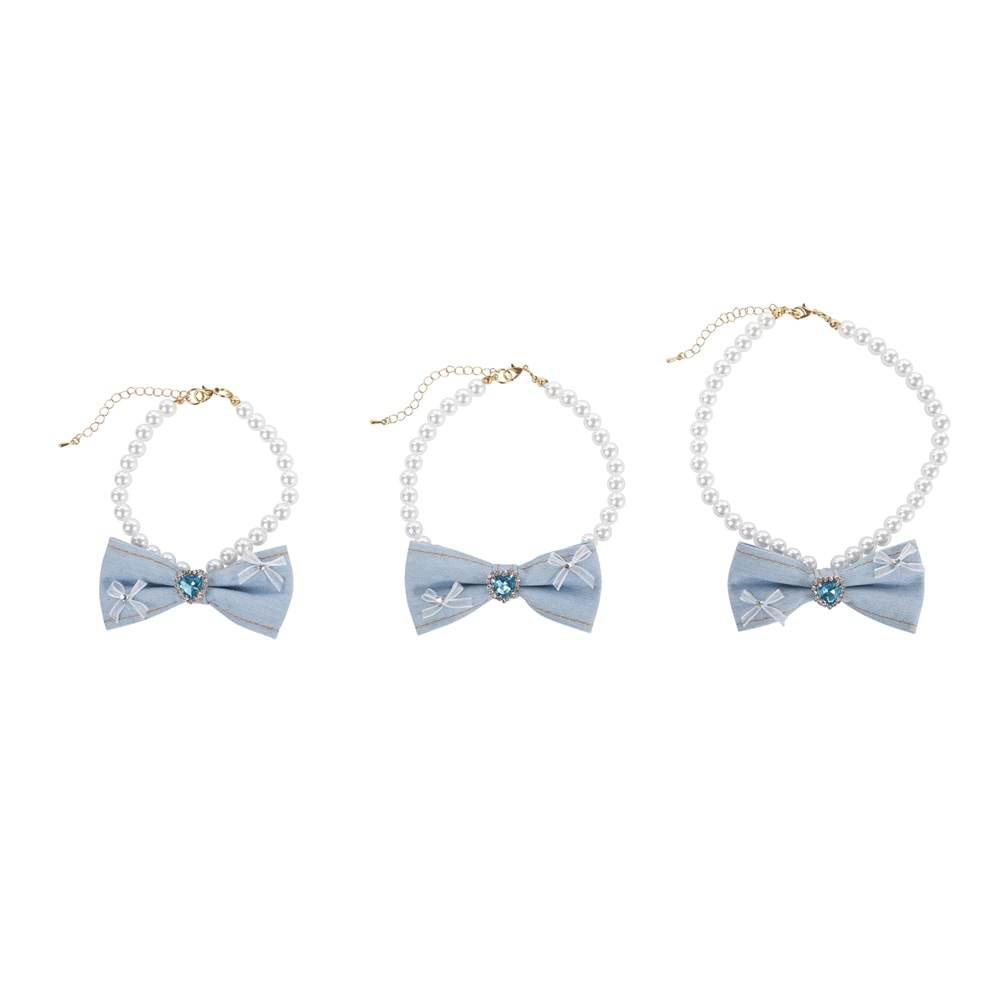 60804299 M-PETS GLAM PRESTİGE AKSESUAR BLUE DENİM PEARL (L)