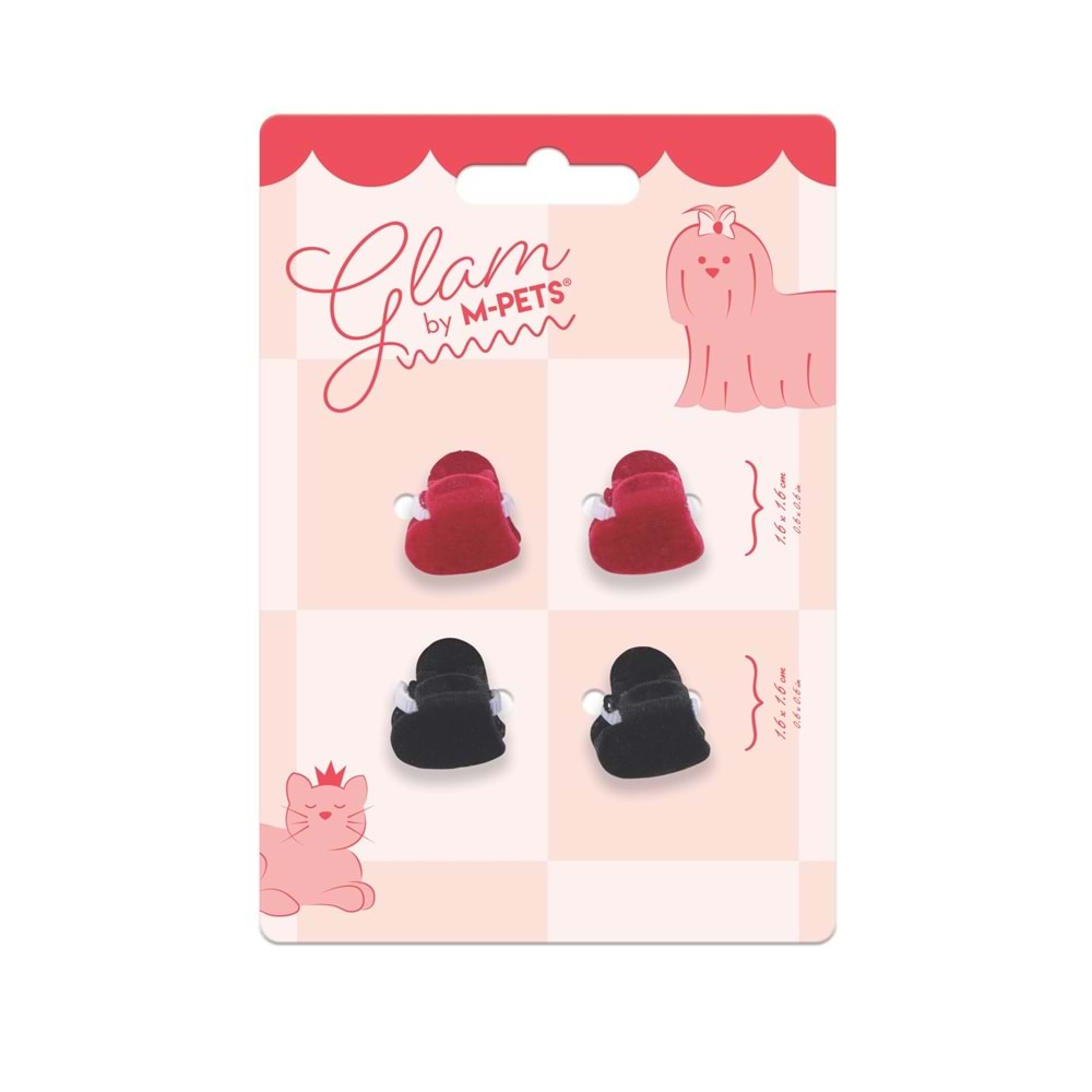 60901199 M-PETS GLAM KÖPEKLER İÇİN AKSESUAR TOKA BLACK/RED