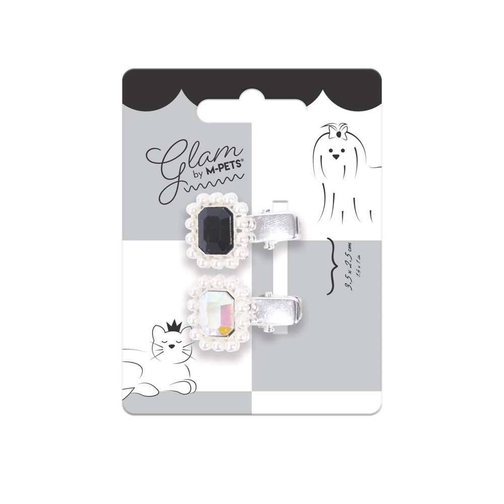 60901599 M-PETS GLAM KÖPEKLER İÇİN AKSESUAR TOKA BLACK/SİLVER