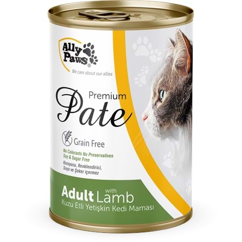 AP013 ALLY PAWS PATE KUZU ETLİ KEDİ KONSERVE 400GR 12Lİ