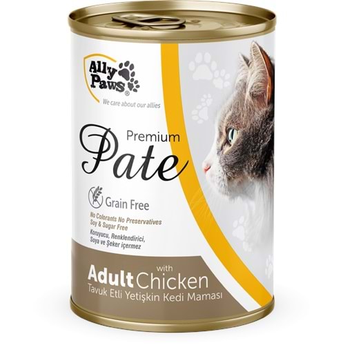 AP014 ALLY PAWS PATE TAVUK ETLİ KEDİ KONSERVE 400GR 12Lİ