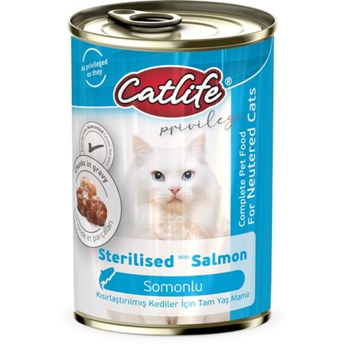 CLF18 CATLİFE SOMONLU STERİLİSED KEDİ KONSERVE 400GR 12Lİ