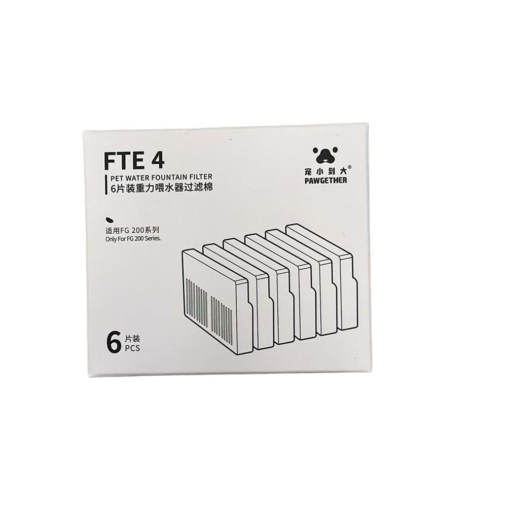 PAWGETHER FTE-4 FRESH GO 200 HAZNELİ SU KABI İÇİN YEDEK FİLTRE KARTUŞU 6LI